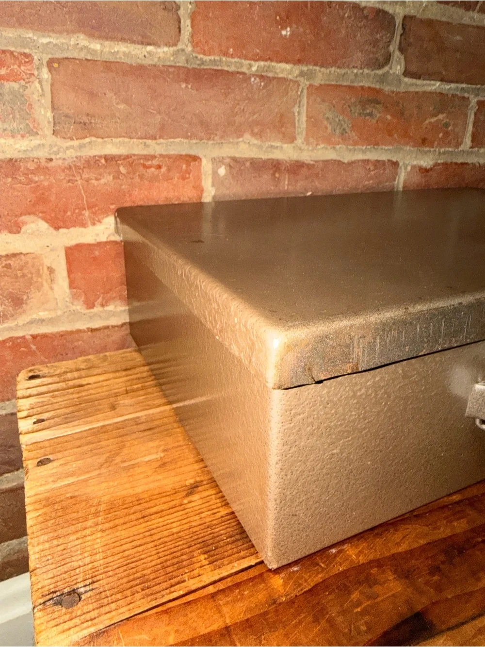 Metal Cash Box with White Handle
